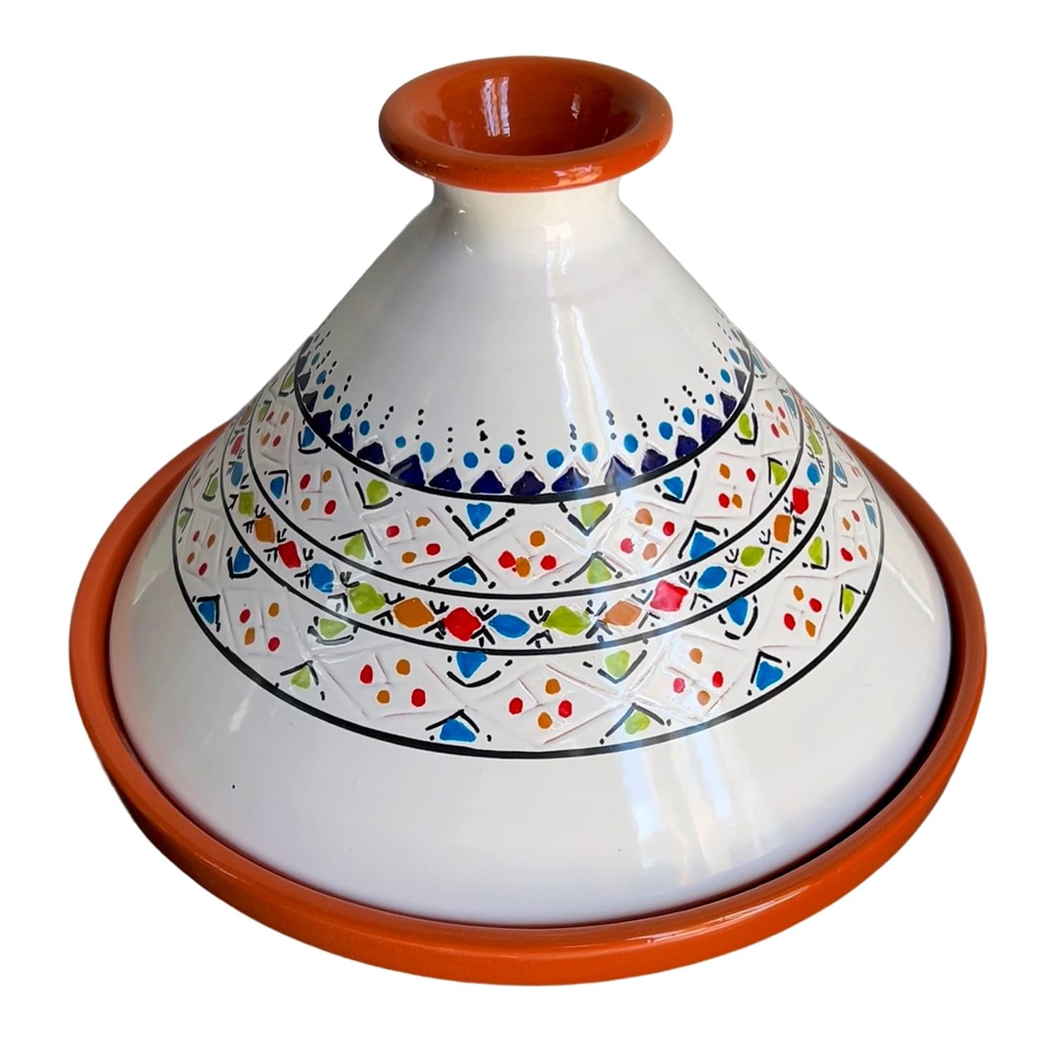 Tajine en Terre Cuite XL 32 cm – Authentique Marmite Ethnique Marocaine/Tunisienne avec E-book Gratuit 0212242001