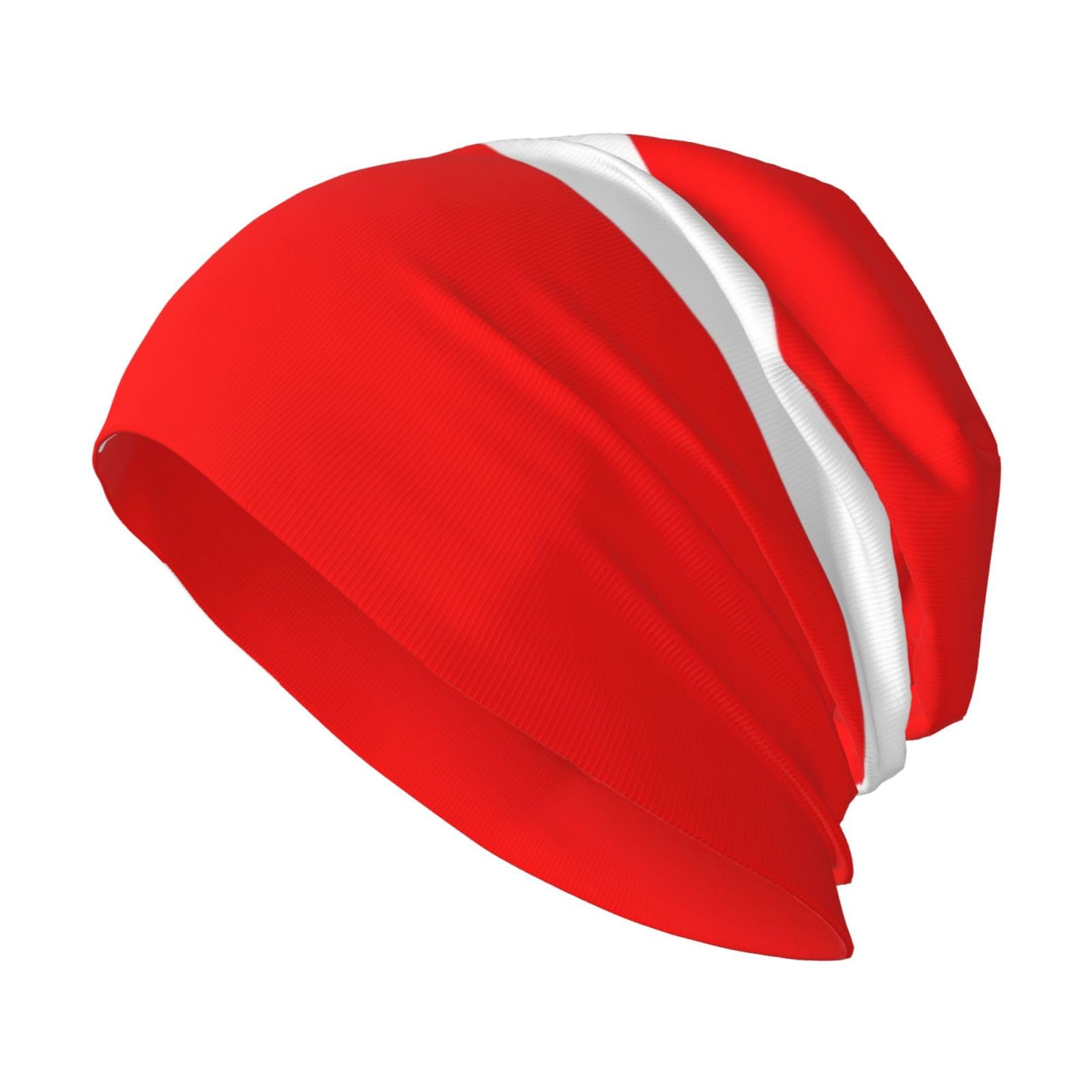 Denmark Danish Flag Printed Knitted hat, Beanie, and ski Cap with a Double Layer Design, Perfect for Everyday wear or Travel. Black