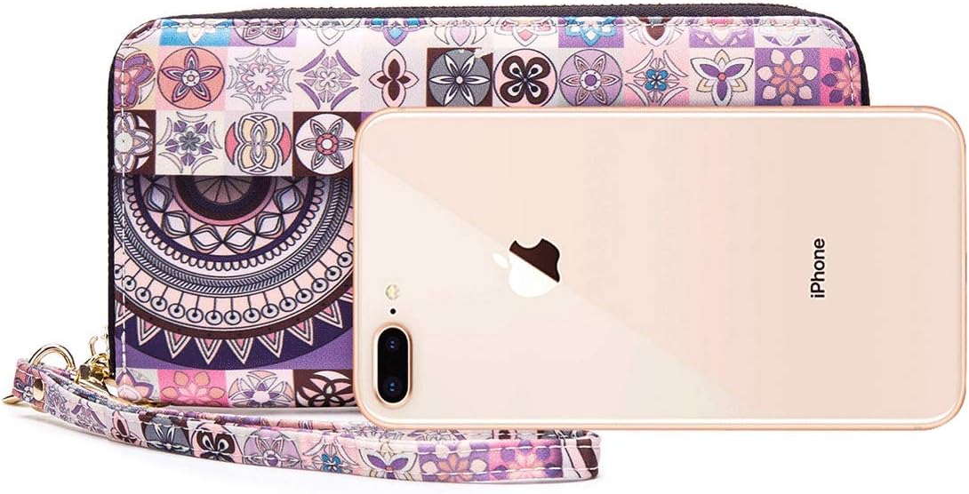 Women Wallet Card RFID For Womens Holder Blocking Credit Small Zipper Purse Pocket Bifold Slim Coin ID Ladies Wristlet Clutch Large Capacity Window Case Travel Zip Women's - Image 3