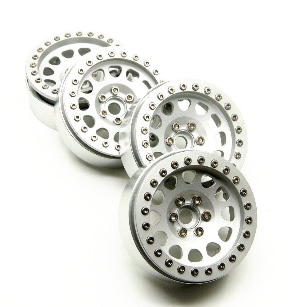 RC-Hub 4Pcs 2.2" Metal Beadlock Rings For 1/10 Axial Wraith & TRX-4 RC Crawler - Silver - View #5
