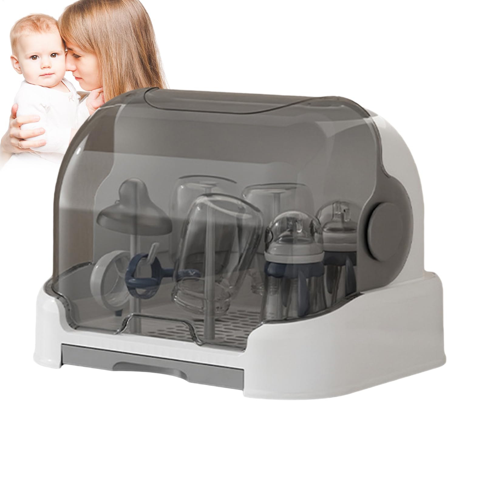Égouttoir à biberons pour bébé, support de séchage pour biberons peu | encombrant,Séchoir à bouteilles anti-poussière - Support de comptoir Durable pour bouteilles, tétines, tasses, bonne Protecti