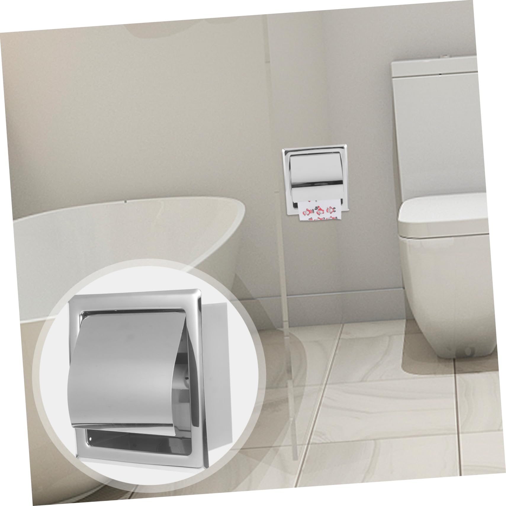 Cabilock Caja De Pañuelos De Pared De Acero Inoxidable Dispensador De Papel Higiénico para Baño para Cocina y Cuarto De Baño