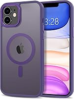 Vista 322 de Anuck - Funda magnética para iPhone 11 compatible con MagSafe, carcasa trasera mate translúcida dura, borde de TPU, delgada, resistente a impactos