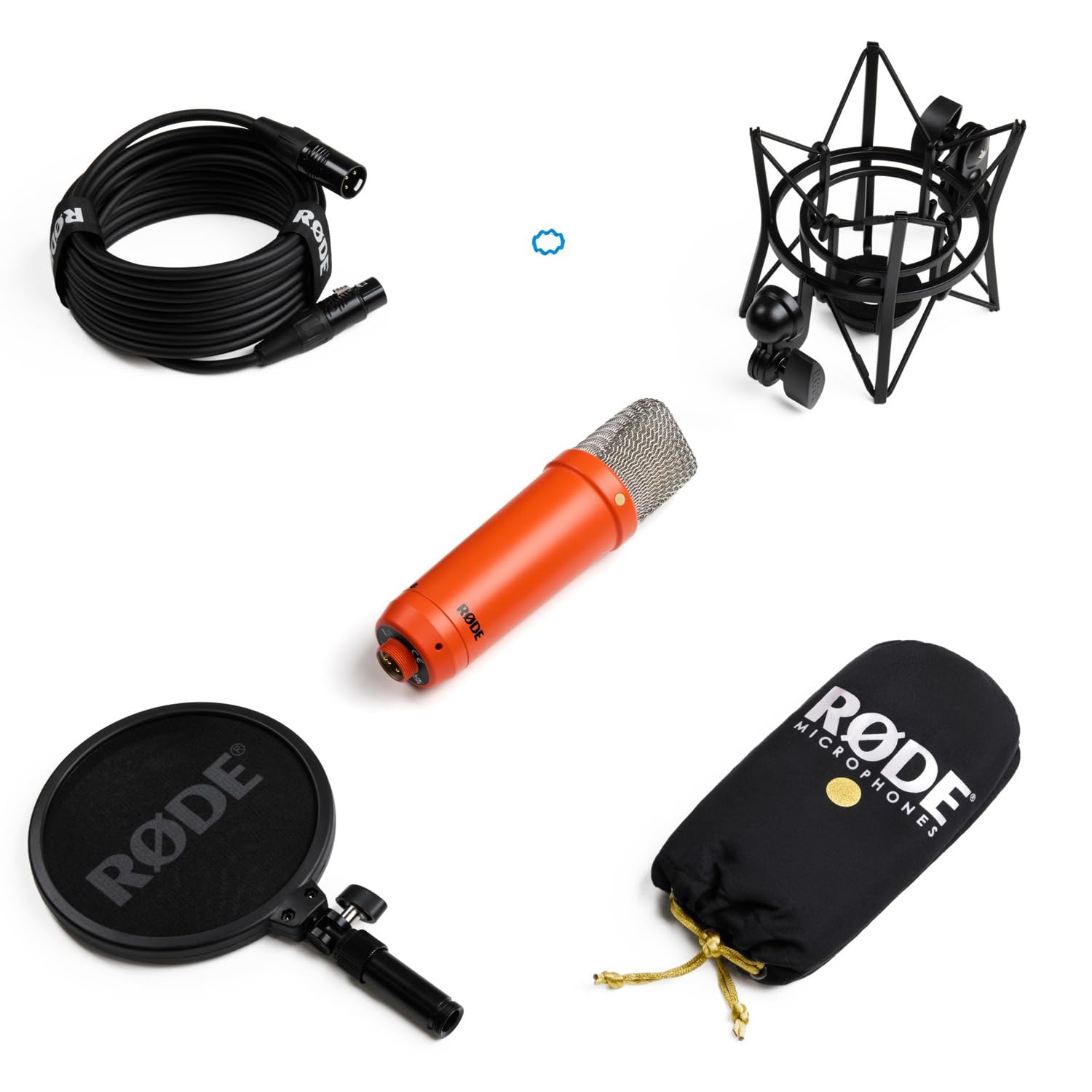 Rode NT1 Signature Studio-Mikrofon Orange mit keepdrum Gelenkarm Schwarz