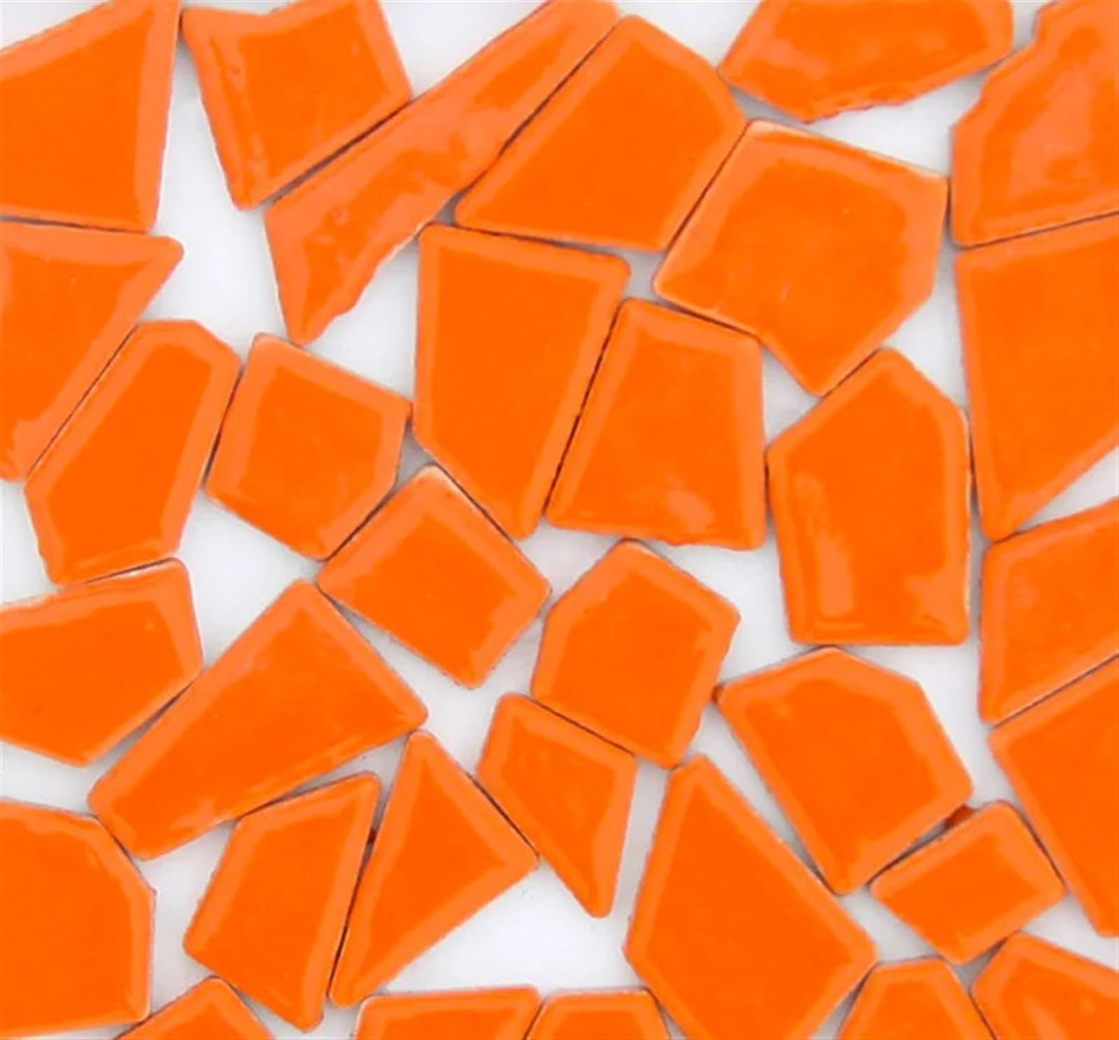 Ekalgretra Orange Mosaic Making Supplies 100G Porcelain Mosaic Tiles Diy Craft Ceramic Making Materials(Orange)