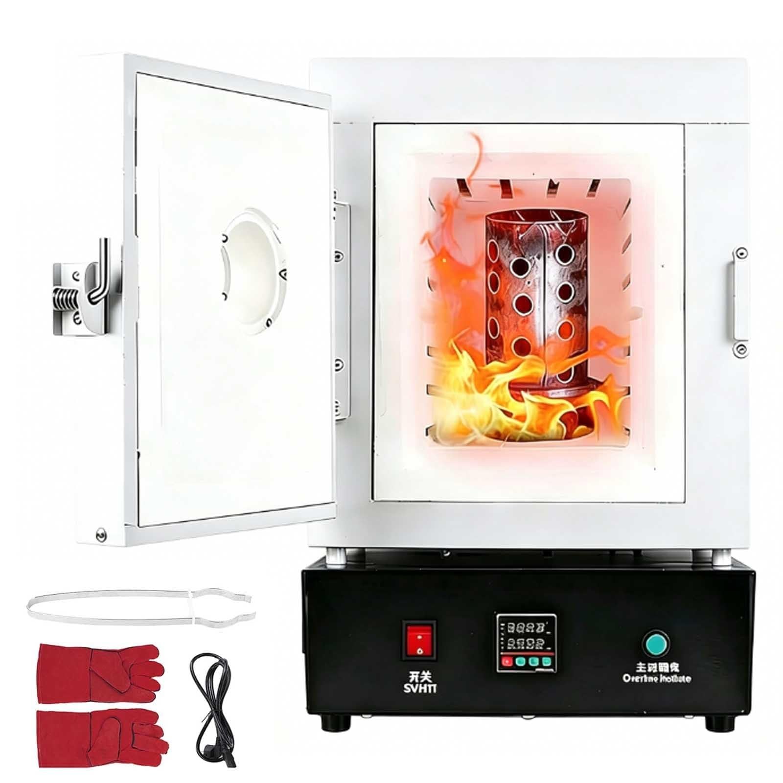 Mini Four Électrique 1150°C pour Bijoux et Poterie, Contrôle PID Précis, Fenêtre d'Observation, Compact pour Créations Artisanales et Séries