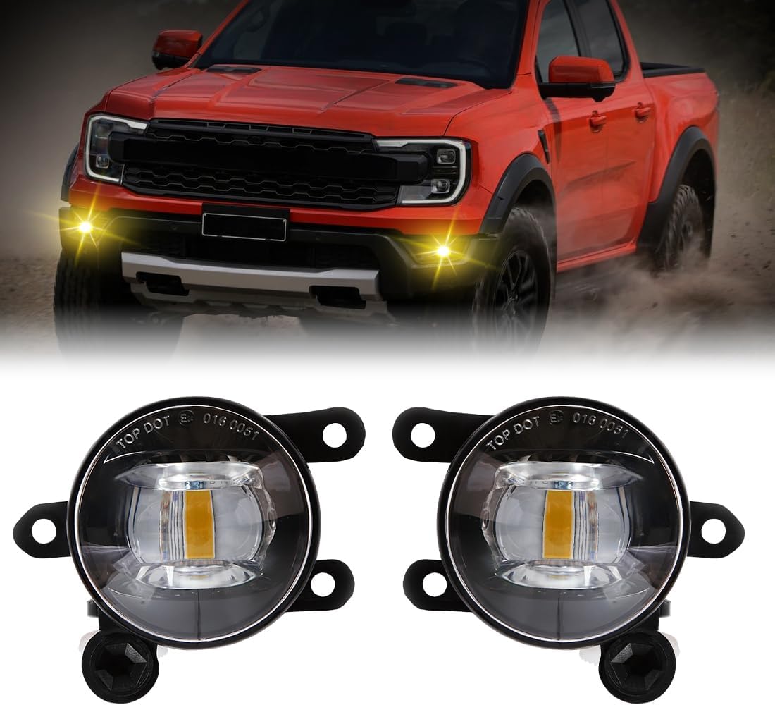 LED Fog Light For Ford Ranger Raptor 2022 2023 2024 Front Bumper Driving Lamps Bright Yellow LED Light Bulb One Pair