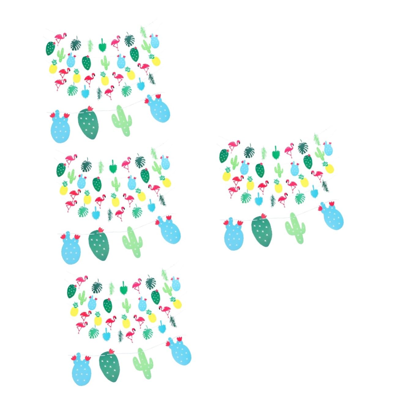 ibasenice Banner Di Carta Hawaiano Con Tema Flamingo e Piante Decorazioni Per Feste Matrimoni e Eventi Tema Hawaii Di Bandiere Colorate Per Atmosfera Festiva
