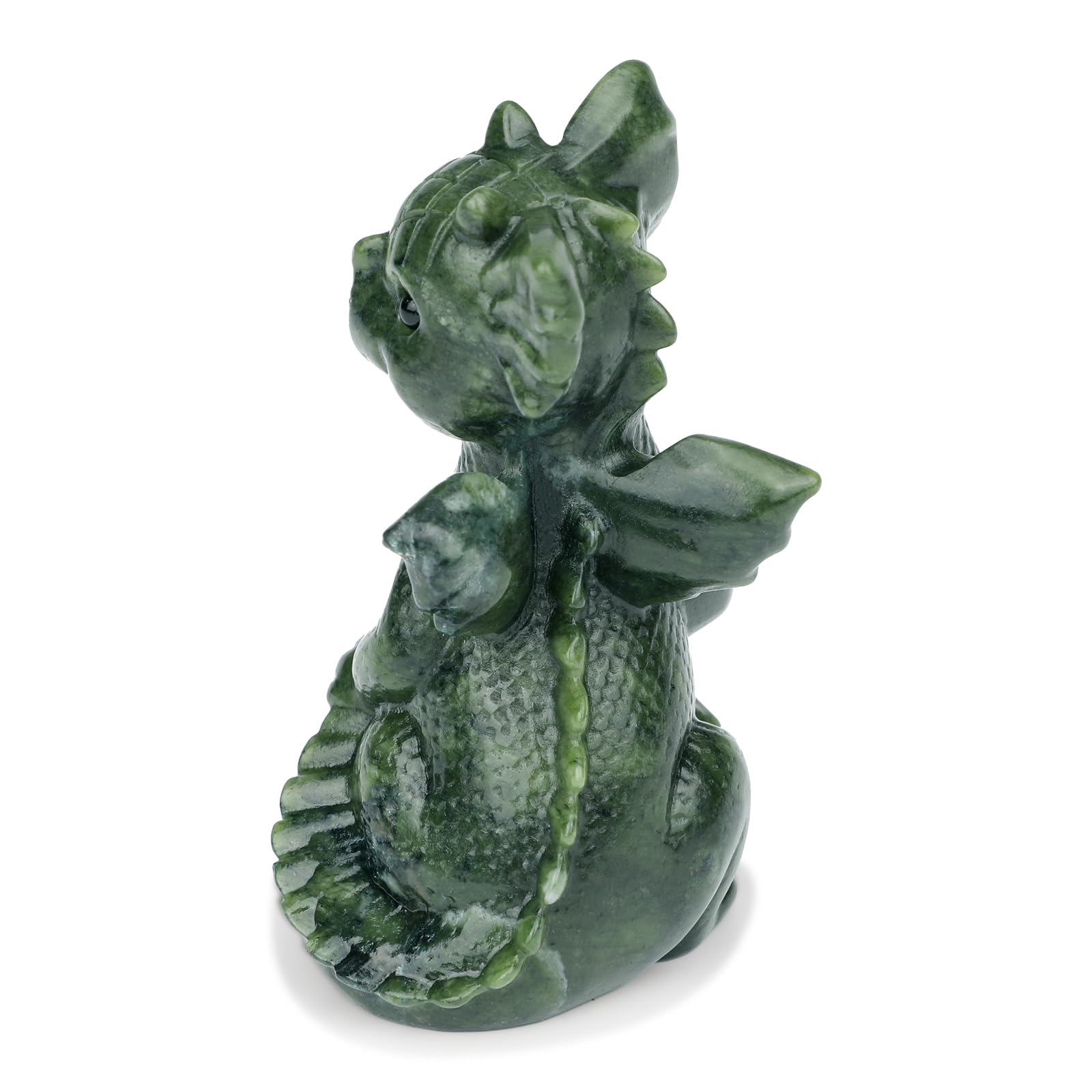 gemshan Drachenstatue – Jadedrache niedliche Statue, Figuren, kleine Kunsttier, Taschen-Tierfigur für Zuhause, Büro, Dekoration