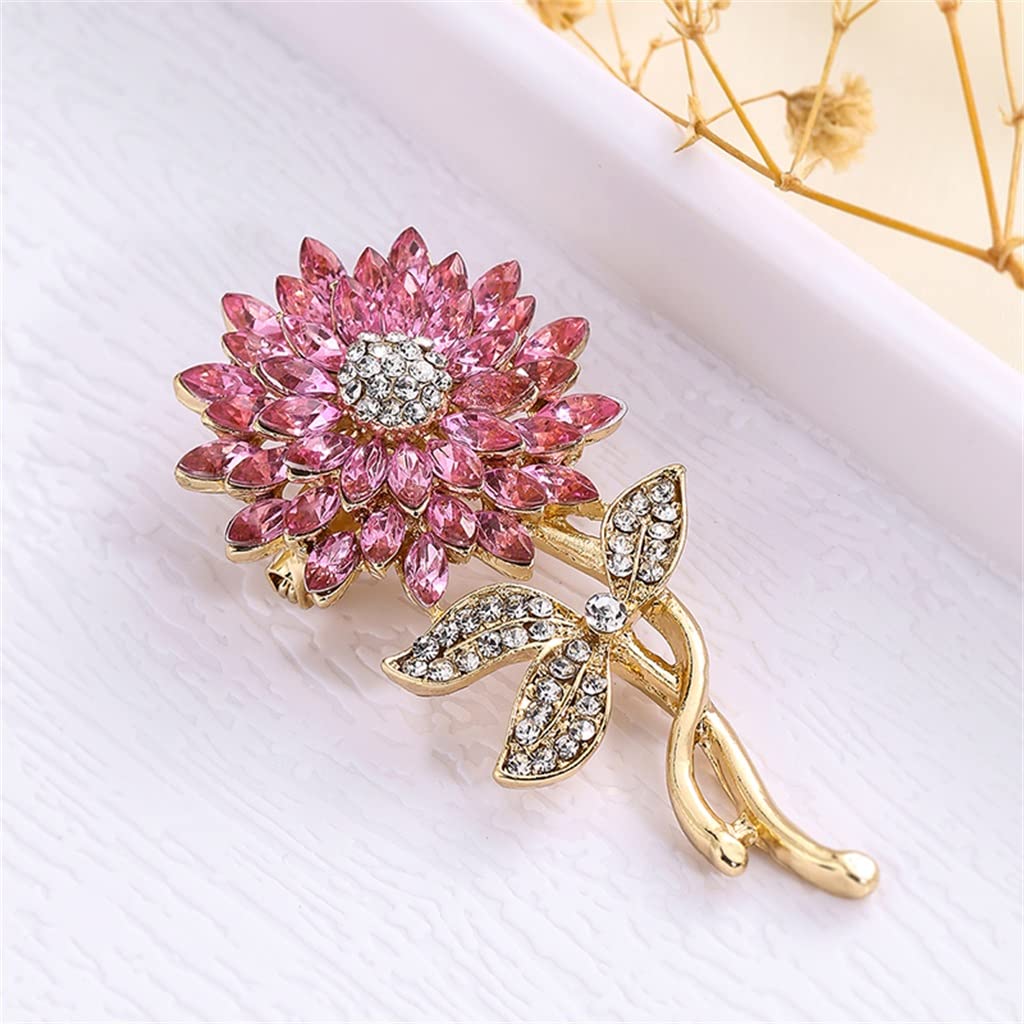 Broches Para Mantilla Semana Santa KristLand - Bridal Arte Decorativo Nupcial Vintage Broche Brillante Cristal Flor Hoja Rotación Broche De Mujeres Dama De Honor Boda Novia Estilo Broche Dorado