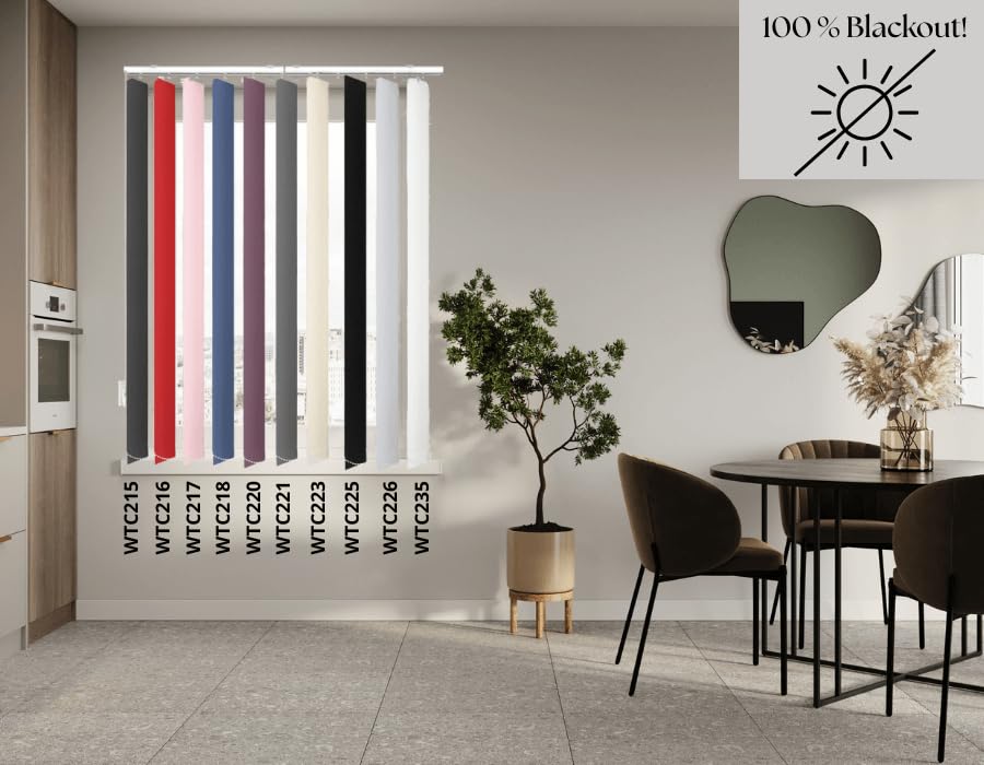 tende verticali - lamelle oscuranti per postazioni di lavoro in ufficio e per la casa - Tende da camera - Tende da cucina - 190x250 cm - Grigio chiaro