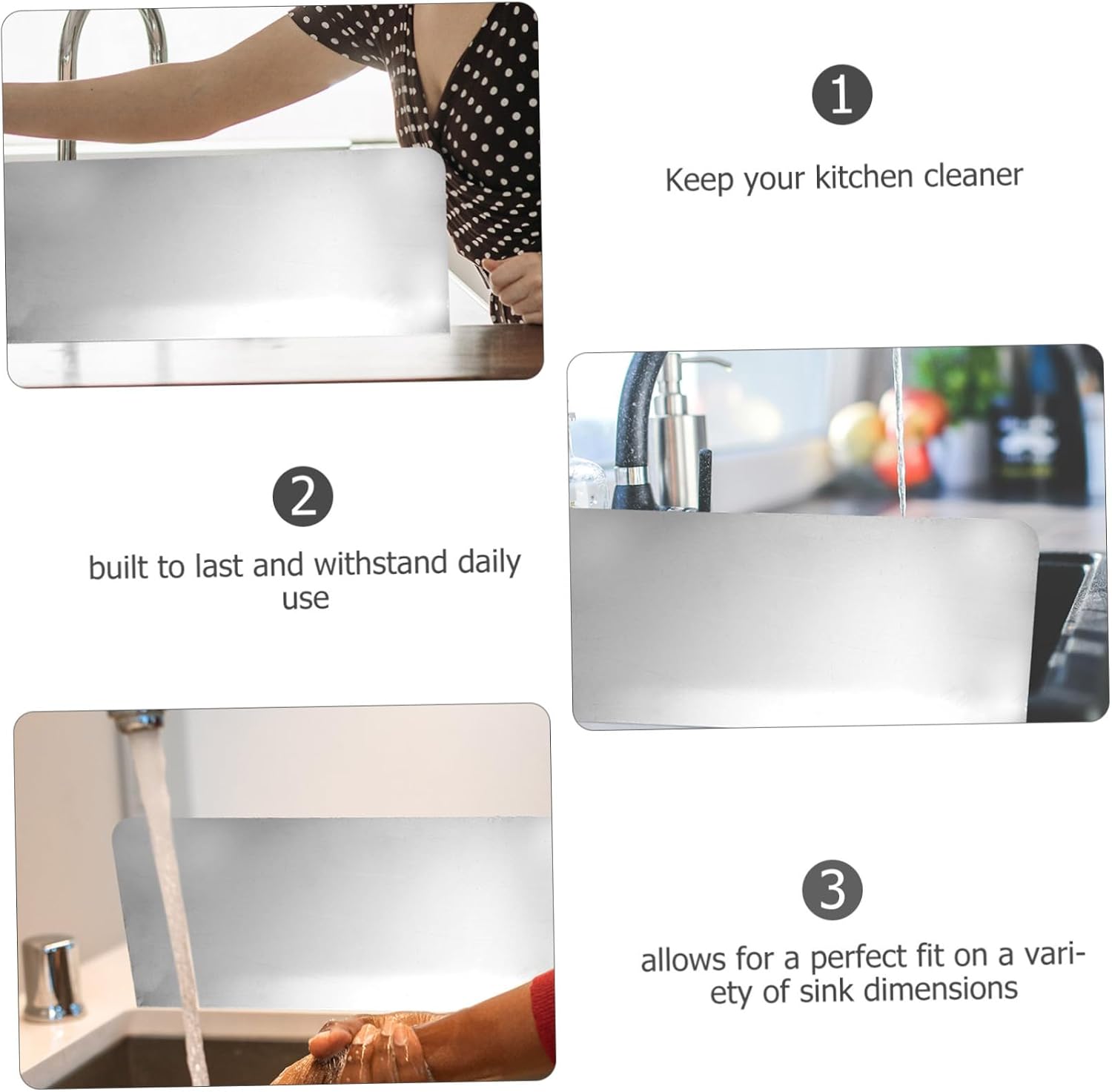 Gadpiparty 2Pcs Kitchen Sink Splashing Guard Baffle Board Plate for Wall Mount Easy Installation for Clean and Tidy
