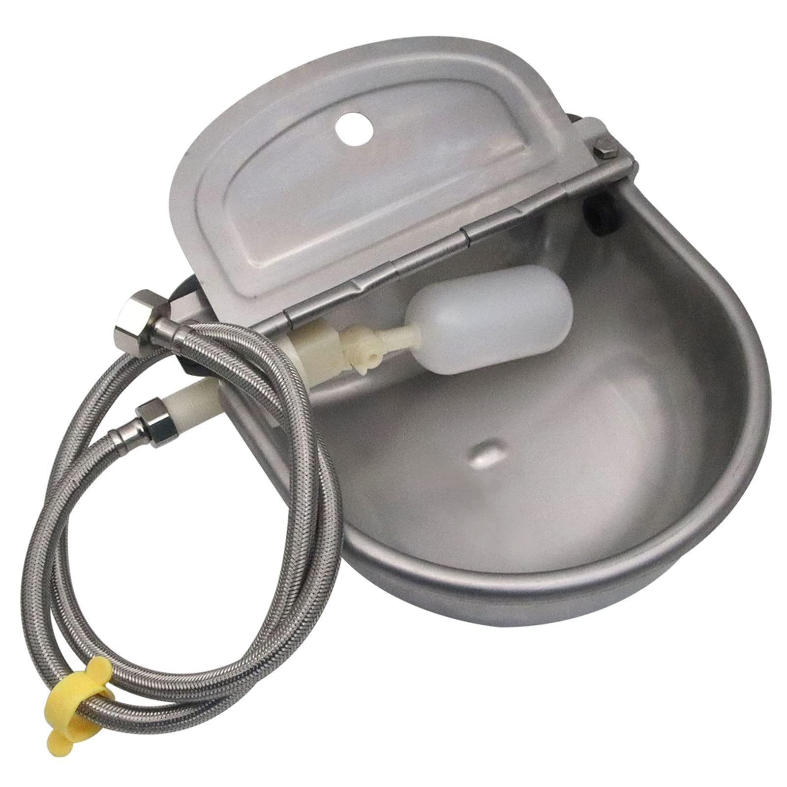 Bebedero Automatico Acero Inoxidable 304 para Ganado Bovino y Equino | Flotador, Anticorrosión, Manguera 80cm, Para Ovejas, Para Cabras, Para Cerdos, Superficie Lisa, Exterior
