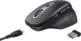 Trust Ozaa Rechargeable Wireless Mouse, 800-2400 DPI, 6 Buttons, Silent Left and Right Buttons, Plug and Play USB Receiver, 10m Range, Ergonomic Mouse for PC, Computer, Desktop, Laptop, Mac - Black