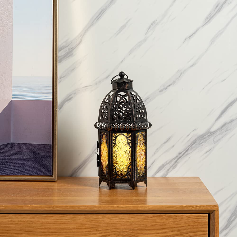 DECORKEY Vintage Large Size Decorative Candle Lantern, 12.8 inch