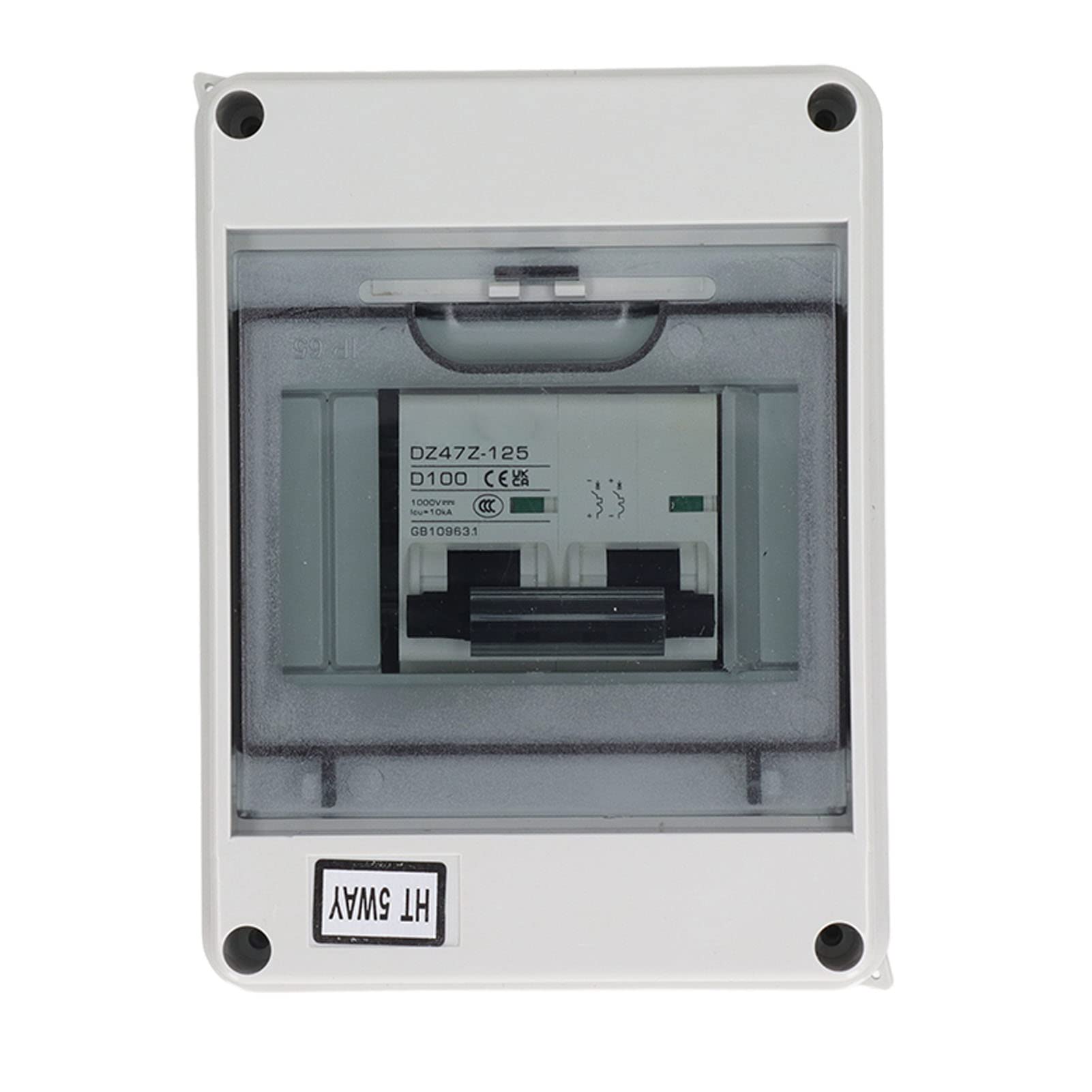 Wakects SG DC Interruttore Automatico Miniaturizzato PA66 2P Isolatore di Circuito DC 100A 1000V IP65 Copertura Trasparente Ampio Spazio di Cablaggio per Impianto Solare Fotovoltaico RV Off Grid e