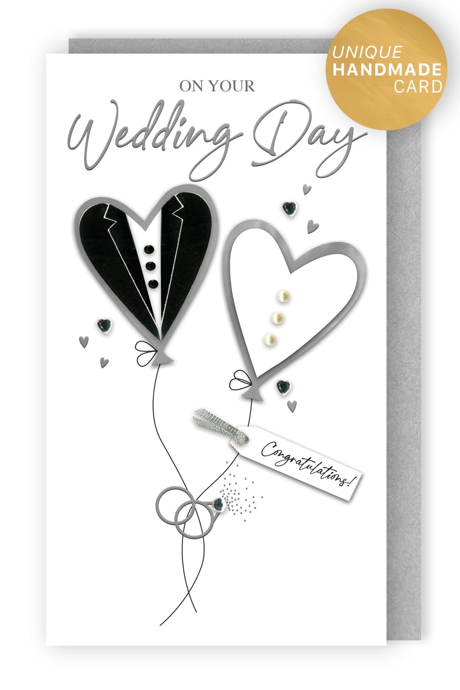Congratulations On Your Wedding Day Hand-Finished Champagne Wedding Card JGS773 - Image 2