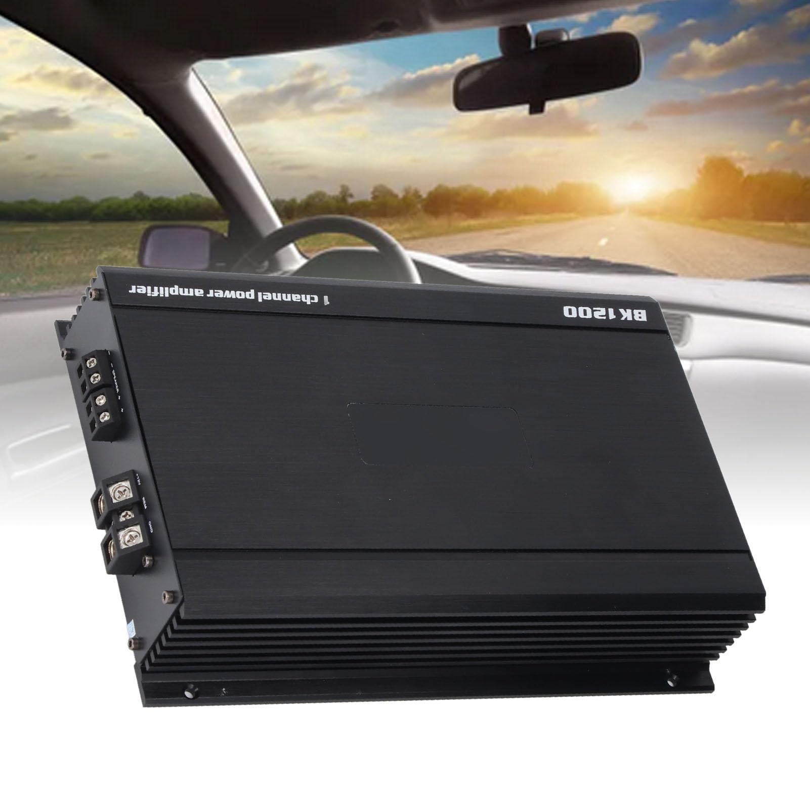 Aramox Wzmacniacz Samochodowy Wzmacniacz Subwoofera Samochodowego ze Stopu Aluminium 2500 W 1 kanał 11 do 15 V Wzmocnienie Basów Kontrola Dolnoprzepustowa dla Samochodu Ciężarowego Łódź UTV