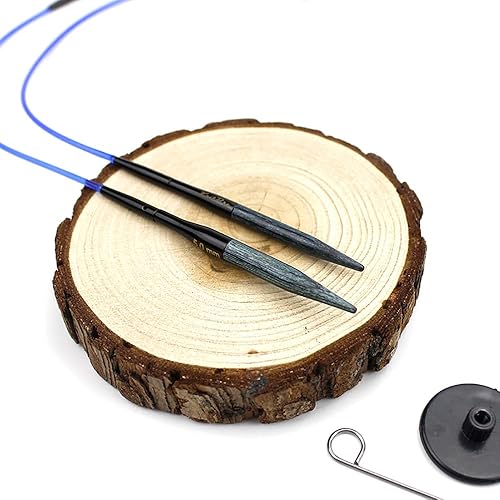 Miniatura 2 de Yarn Ave Knit Pro Denim - Mini agujas circulares intercambiables de madera de abedul, agujas cortas de madera de abedul de 2.0 in para tejer mangas,