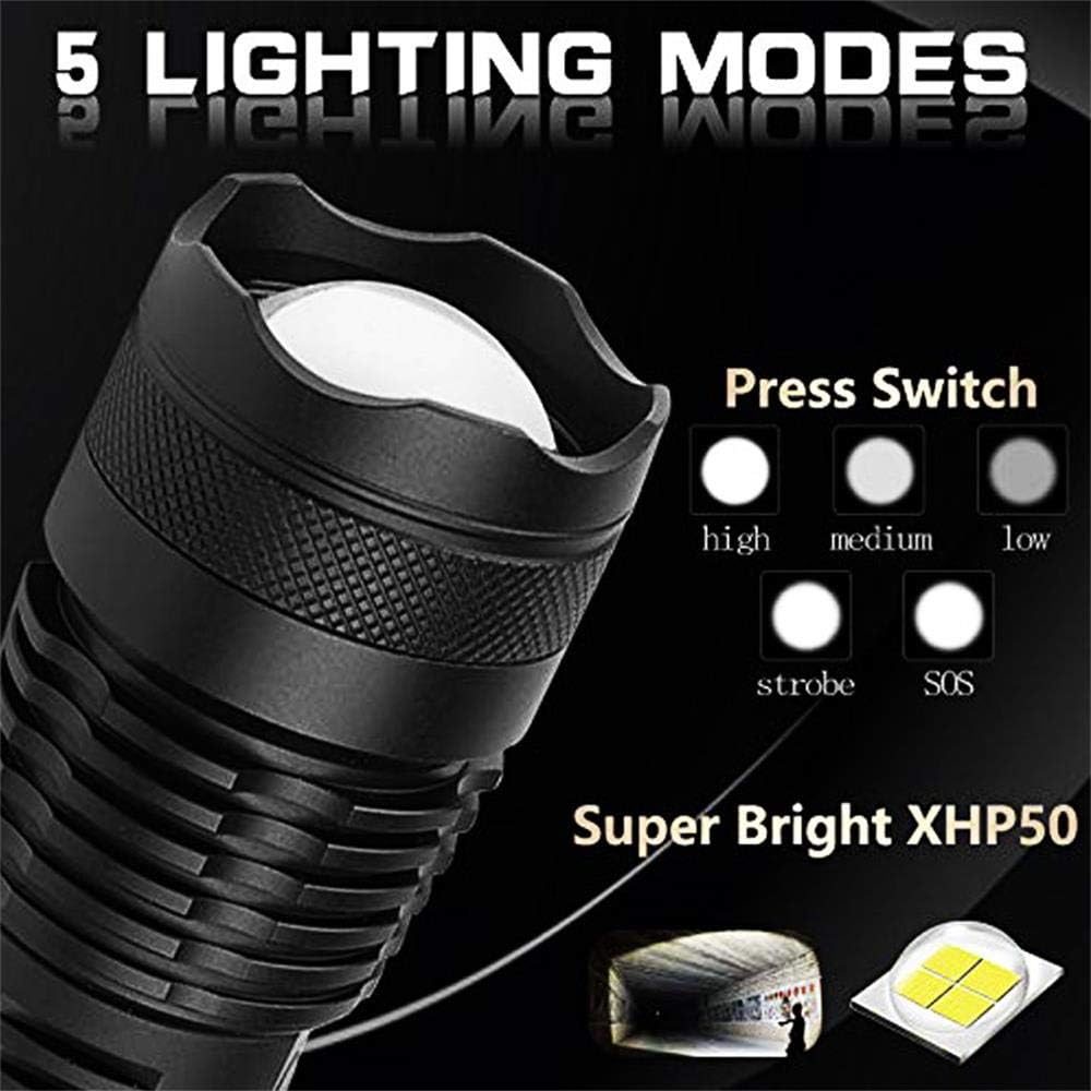 Flashlight XHP50 6000 Rechargeable Waterproof Flashlights Photo