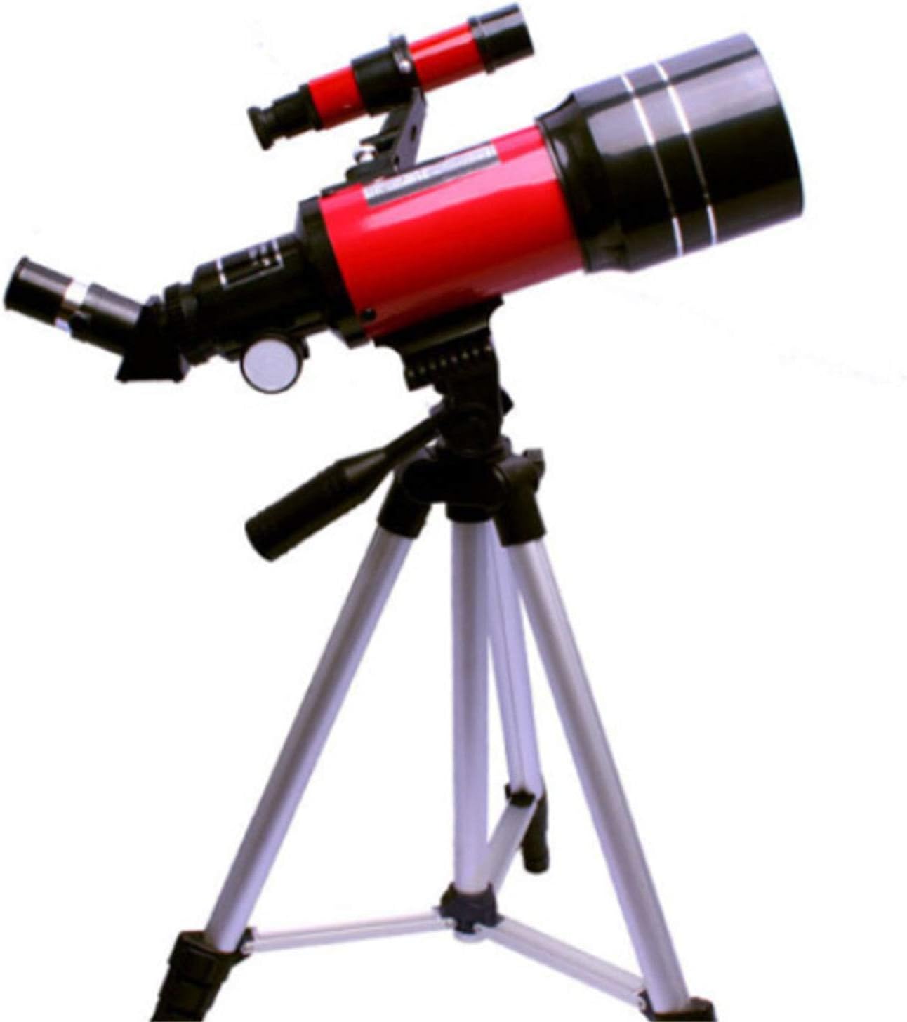 Children's Astronomical Telescope 300mm/70mm monocular Portable Refractor Telescope Eyepiece (H6mm H20mm) 3X Extender Retractable Tripod Suitable for Astronomical Observation Concert