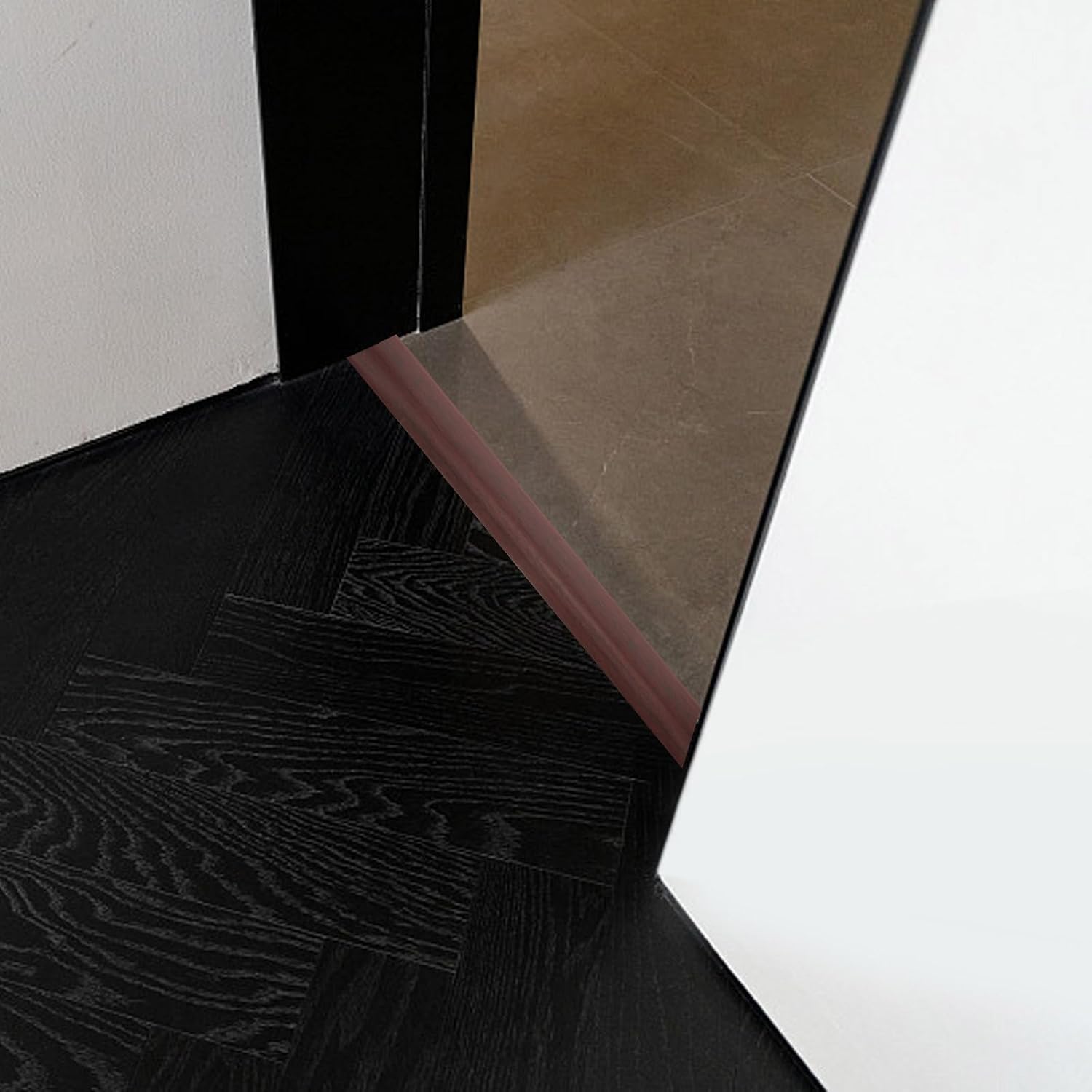 Kisangel Self-Adhesive Red Oak PVC Floor Transition Strip for Hardwood and Carpet Edging Sturdy Floor Molding Trim with 5mm Height Difference for Doorway Thresholds and Seam Cover