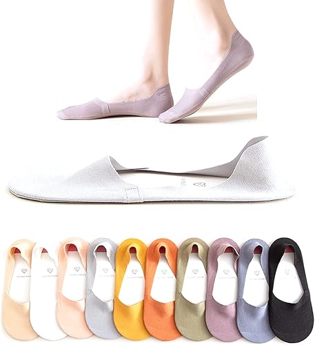 fidragon Calcetines invisibles para mujer, de corte bajo, invisibles para zapatos planos y de vestir, calcetines con agarre antideslizante en el