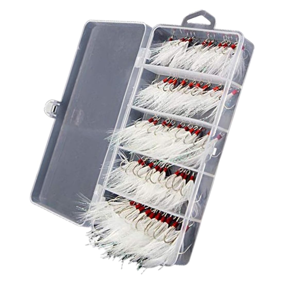 AEIOFU Hameçons Triples De Pêche, Hameçons Habillés De Plumes Blanches