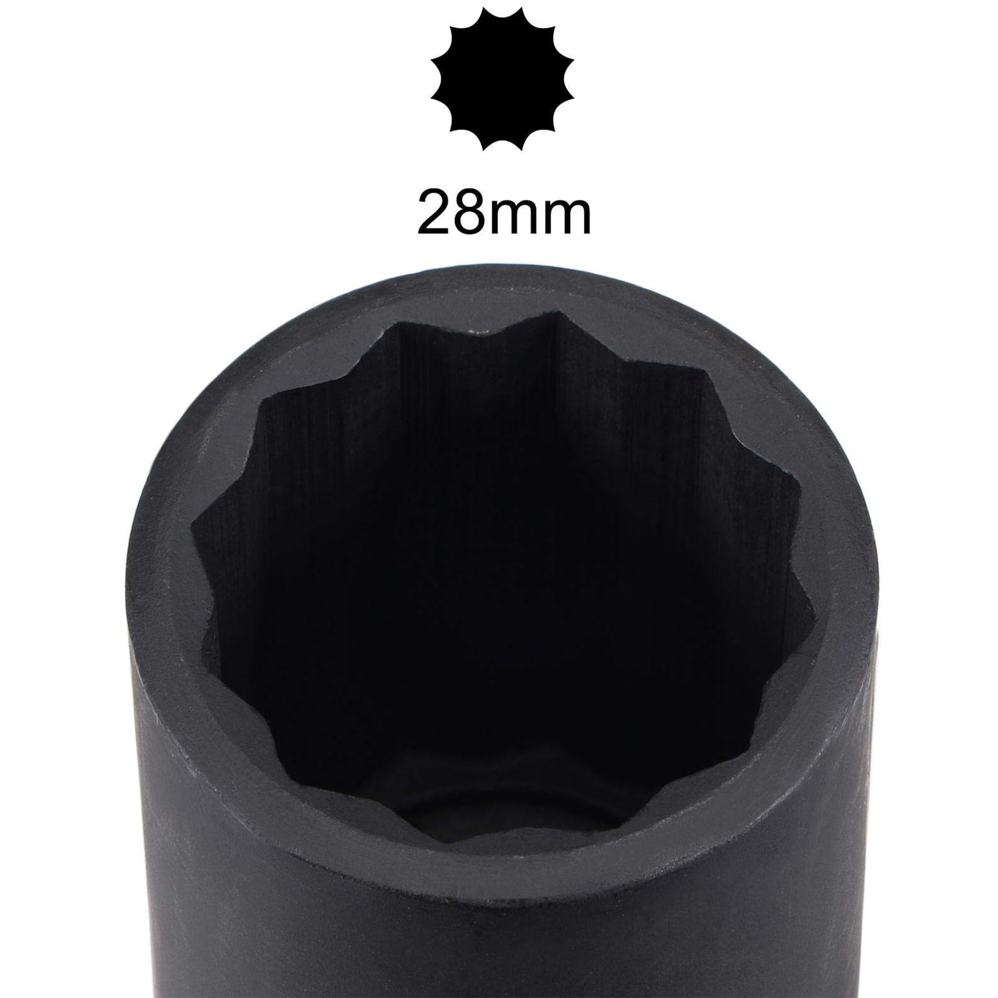 TA-VIGOR 12-Point Deep Impact Socket, 1/2-Inch Drive 28mm Metric Spindle Axle Nut Socket Driver Wrench - Image 3