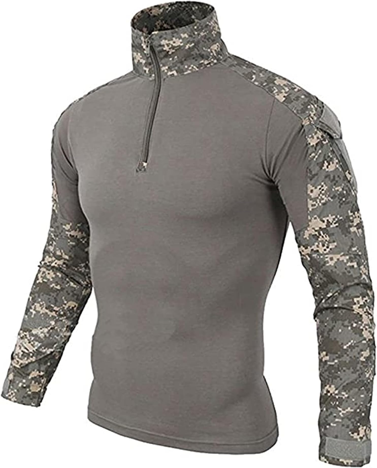 Combat Shirt Military T-Shirt Tactical Shirt G3 Gear Uniform Camouflage Long Sleeve Shirt 1/4 Zipper Shirt for Airsoft Paintball Hunting