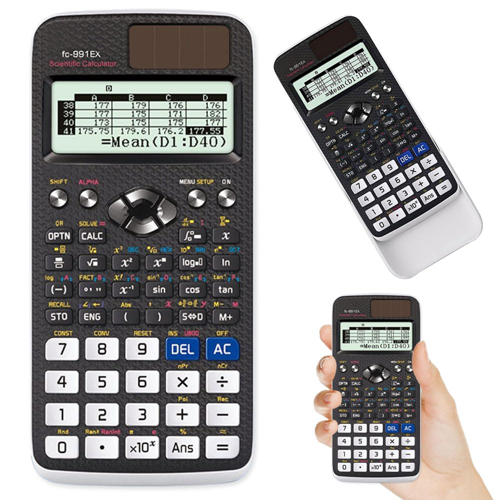 Wissenschaftlicher Taschenrechner, 552 Funktion 10+2 Stellen Geschriebenes Display, mit Schutztasche, Multifunktionsrechner Schulrechner für Schulbedarf, Schüler, Lehrer, Büro, Zuhause