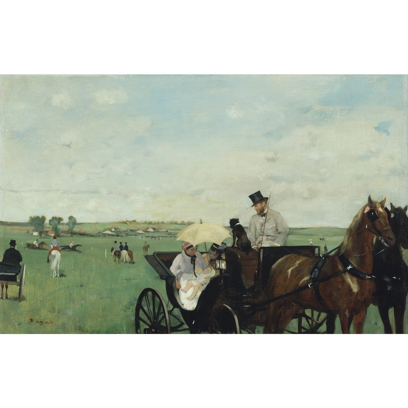Impression Degas Lors des courses toile grand format art impressionniste