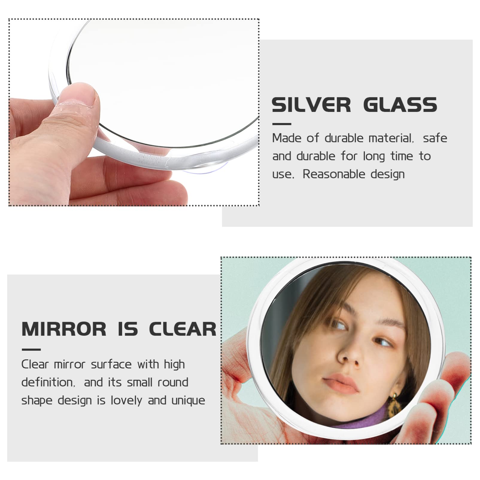 MAGICLULU Specchio Per Il Trucco Ad Alta Definizione Da 3 Pezzi Specchio Compatto Portatile Con Lente Di Ingrandimento 20x Per Viaggi E Uso Quotidiano