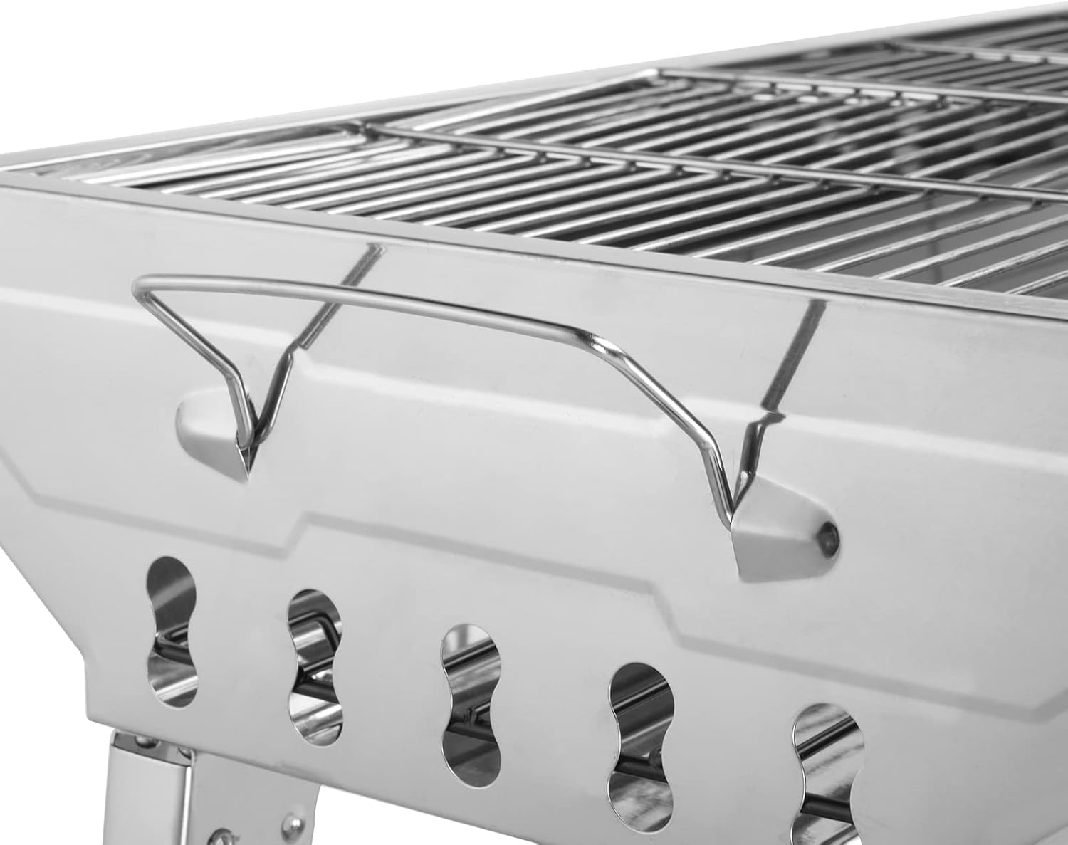Portable Barbecue Charcoal Grill Large Stainless Steel Folding BBQ Tool Kits for Outdoor Cooking Camping Hiking Picnics Tailgating Backpacking or Any Outdoor Event