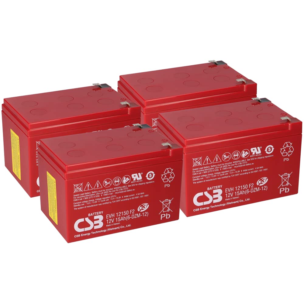 WSB Battery Batterie 48 V pour scooter électrique 4 x 12 V 15 Ah CSB compatible Mach1, SXT, MZ Charly