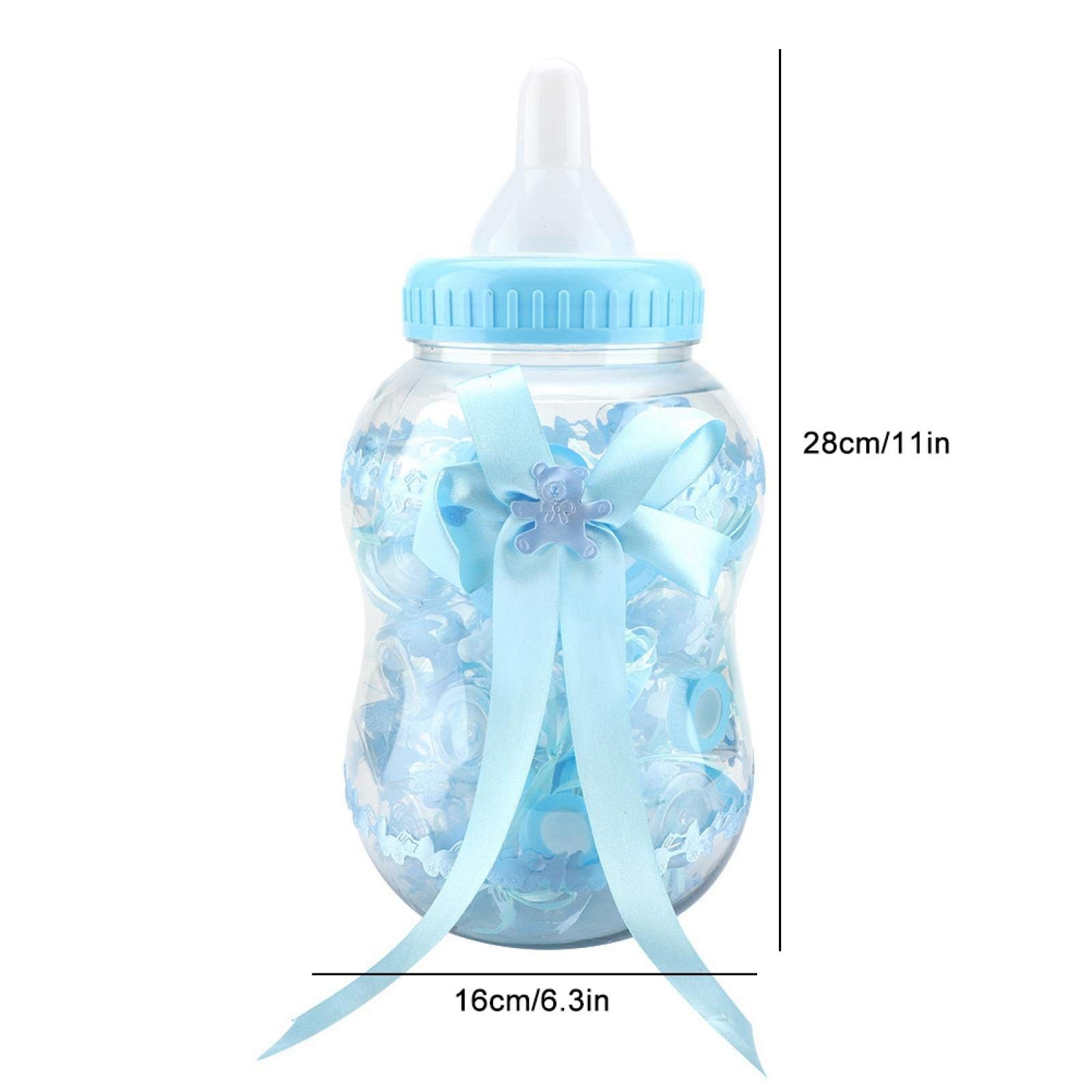 30 Pezzi biberon gigante con mini biberon azzurro Bottiglia di Caramelle Mini Bottiglia di Plastica per Regali Compleanno Baby Shower Decorazioni pe Battesimo Nascita Comunione(Blu)
