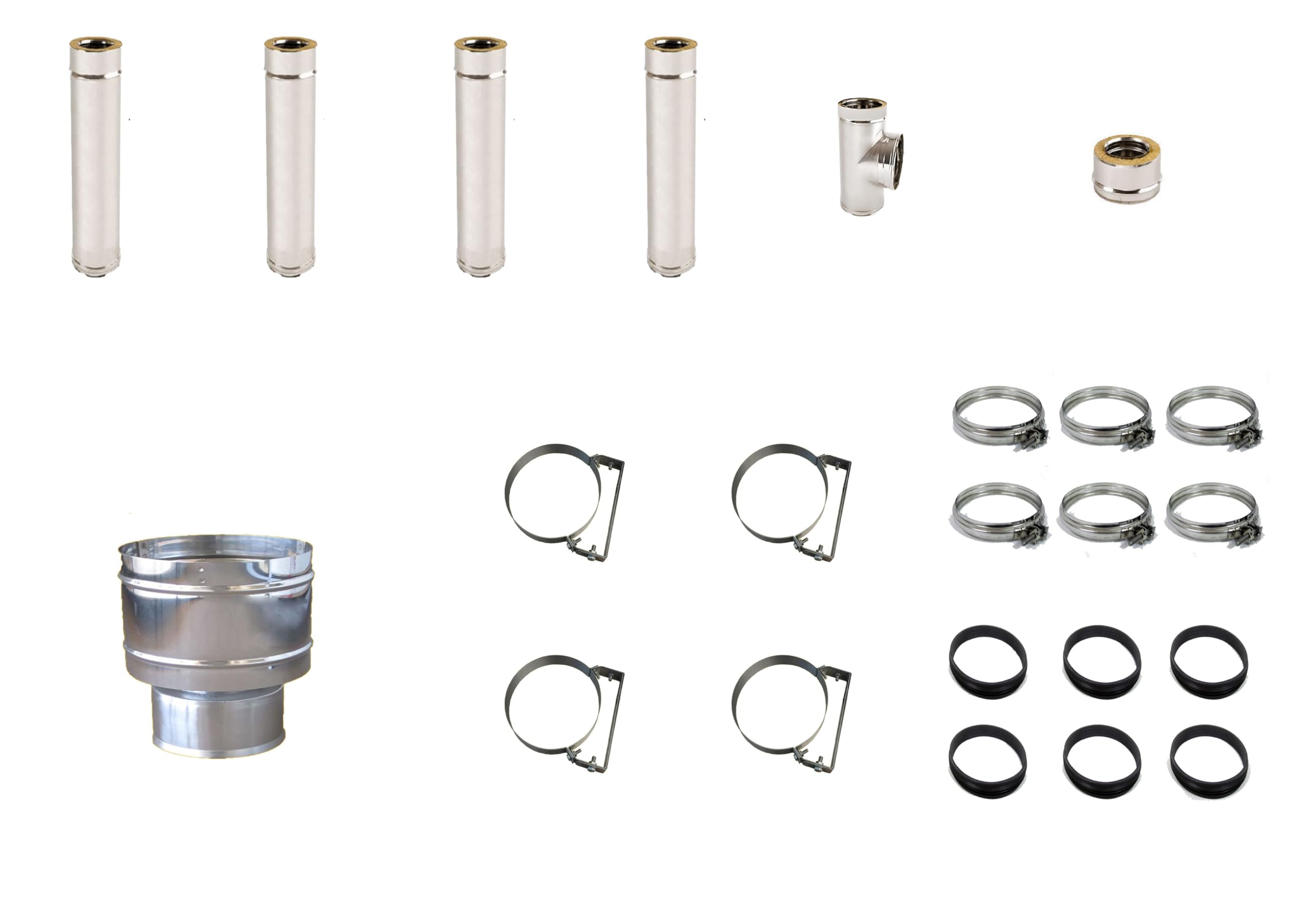 KIT SCARICO FUMI ACCIAIO INOX DOPPIAPARETE DIAM. INT. 180 / EST. 230 mm