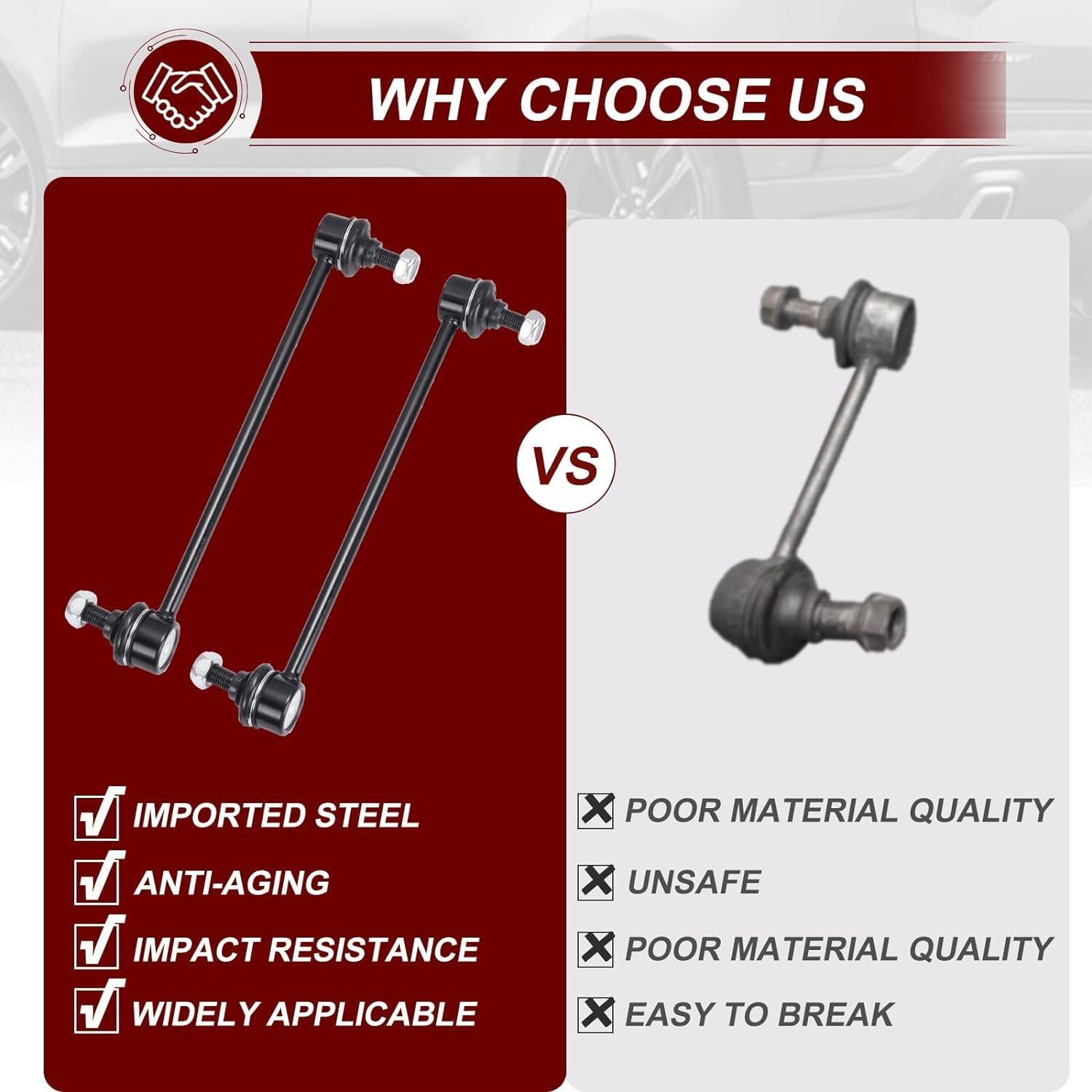 K80235 Sway Bar Links - Front Stabilizer Bar end Links Compatible with 2004-2009 Mazda 3 2006-2014 Mazda 5 1995-2001 BMW 740i 740iL 750iL 2000-2003 BMW Z8