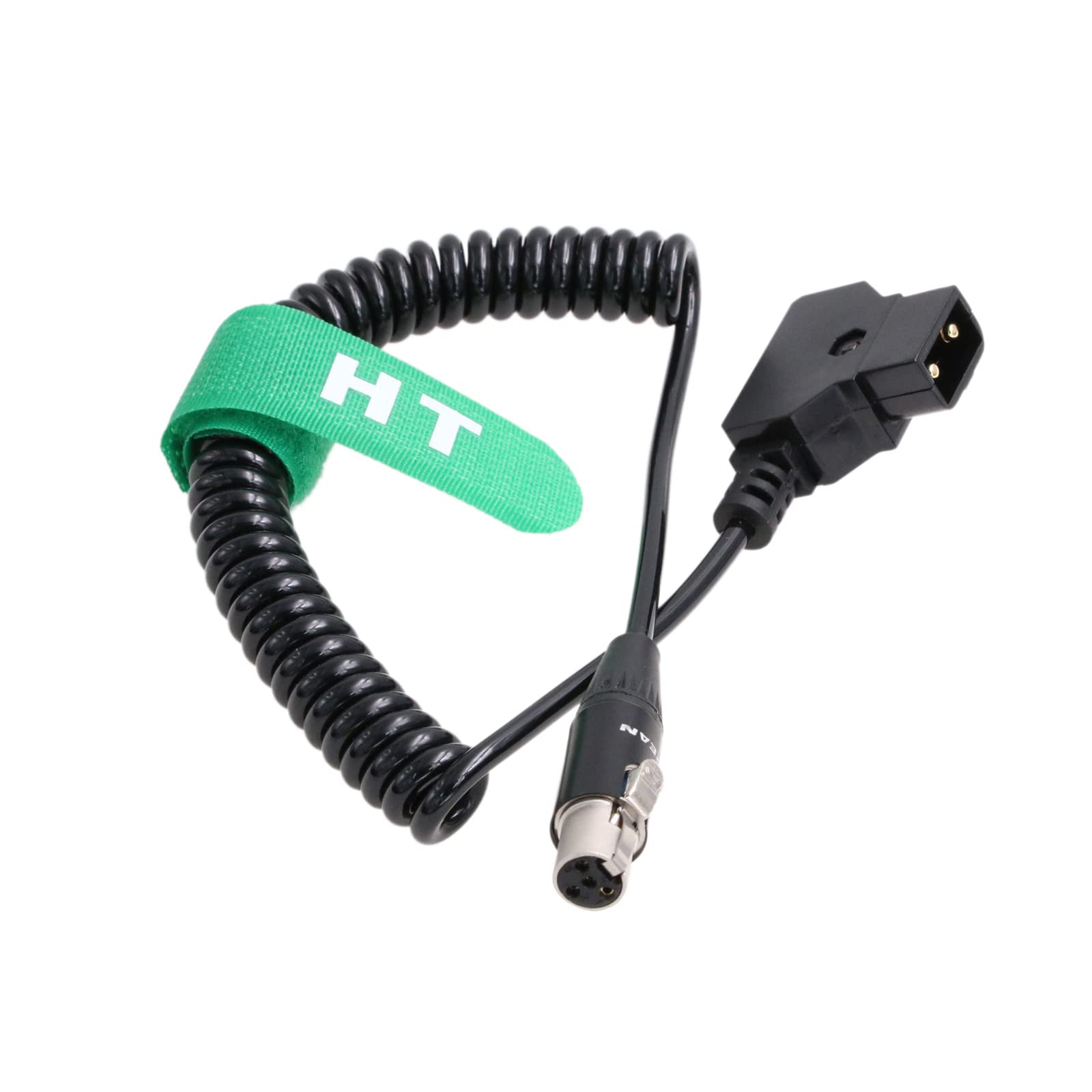 HangTonD-tap Power Cable Mini XLR 4 Pin for Alphatron EVF Viewfinder TVLogic VFM 055 056 058 F-10A F-7H LVM 074 SRM Field Monitor (Coiled)