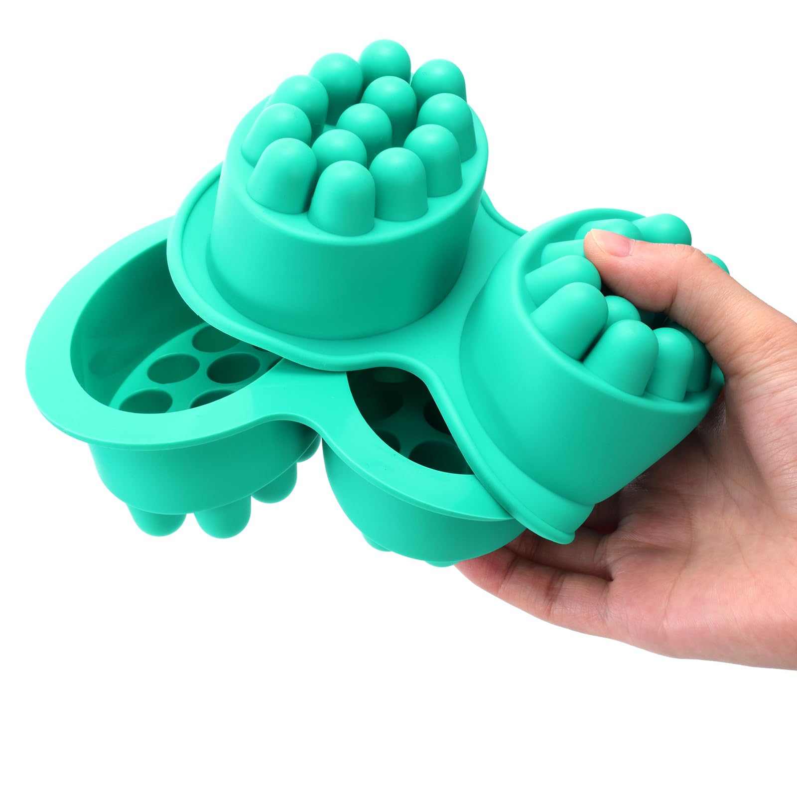 Hedume Pack de 4 moldes de silicona para masaje, SJ 4 cavidades de silicona de masaje, antiadherentes y sin BPA, moldes de jabón hechos a mano para hacer jabones
