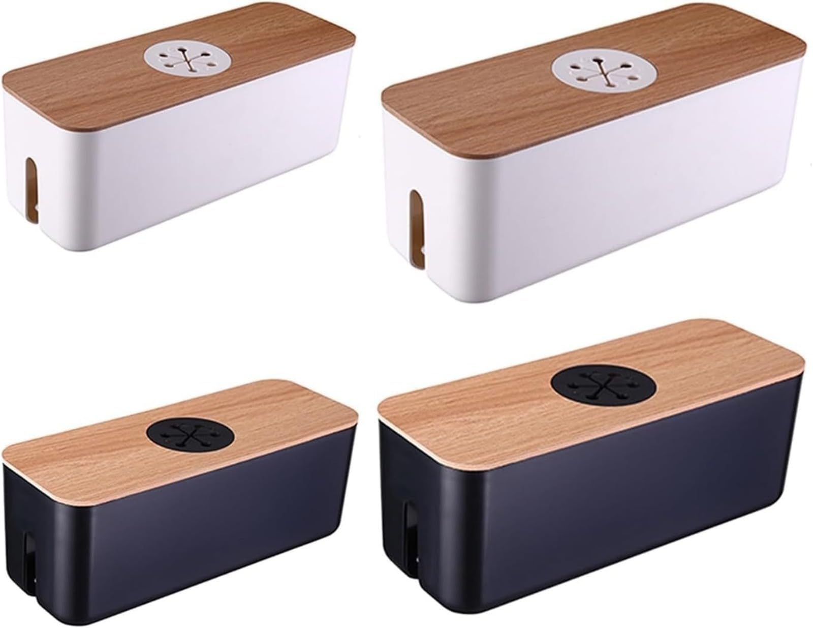 Kabelmanagementbox, Kabel-Organizer-Box, Draht-ordentliche Steckdosenleisten-Abdeckung, Holzoptik, Mehrzweck-Kabelverstecker, für Heimbüro, Schreibtisch
