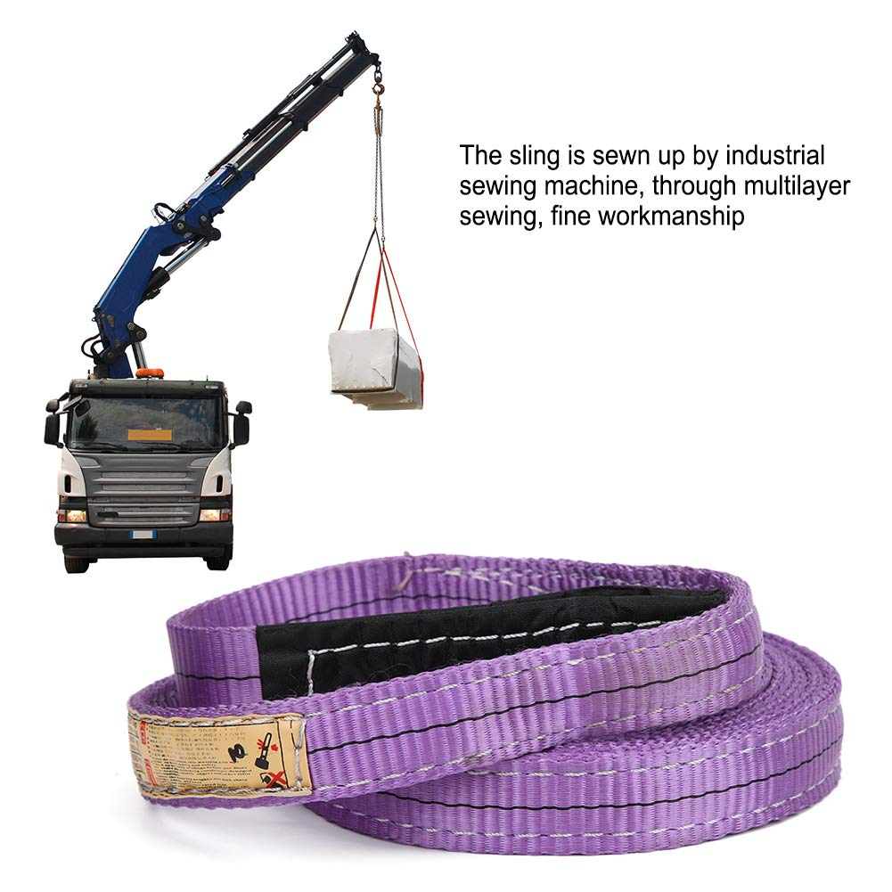 Lifting Sling Hoisting Strap, 5mx30mm Purple Polyester Lifting Sling Industrial Crane Hoisting Webbing for Furniture Appliances Machine