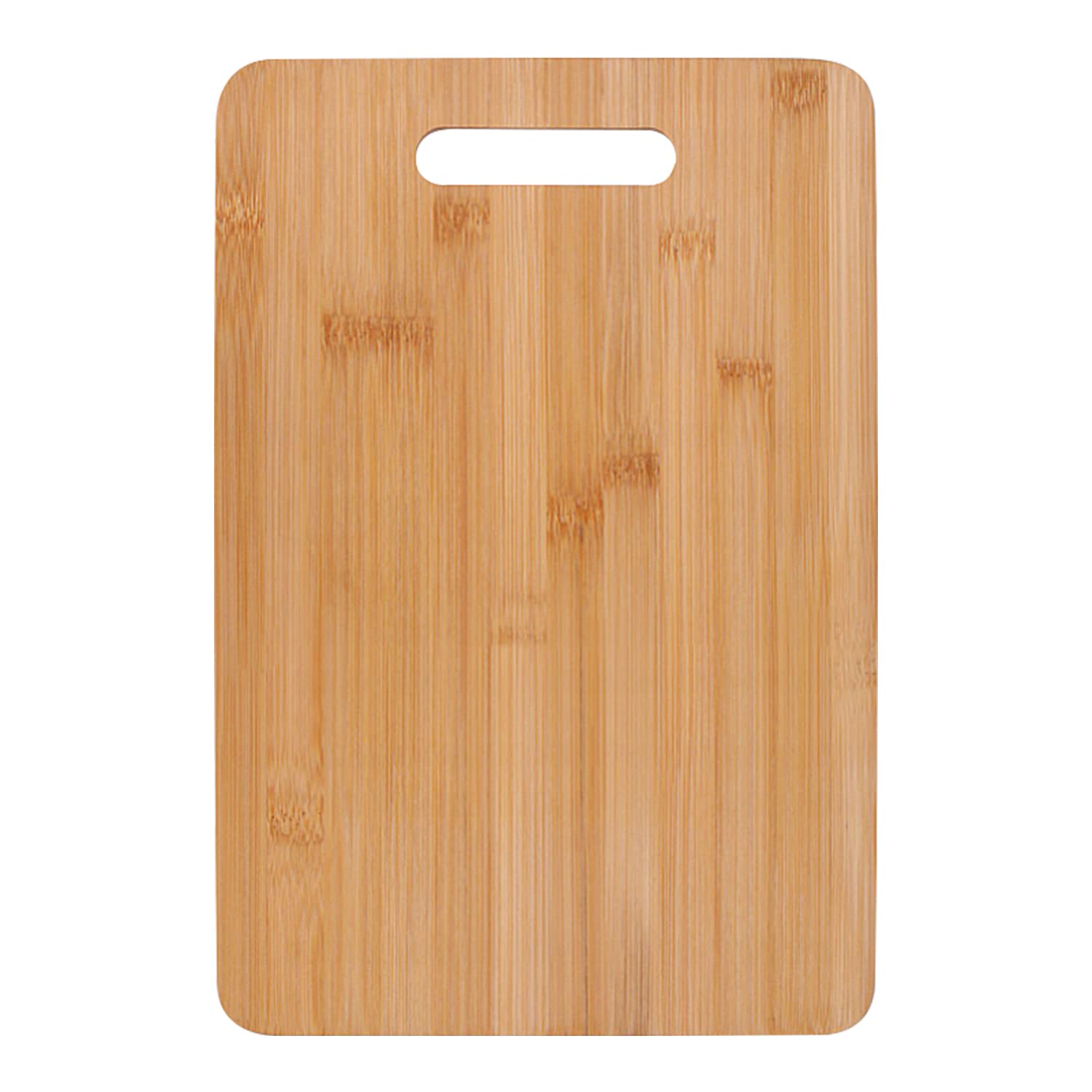 Natural Bamboo Wooden Chopping Board, Cutting Board with Handle, Suitable for Meat, Fish, Vegetables, Fruit, Tapas and Cheese, 30cm x 20cm x 1cm,