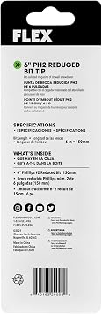 FLEX 6-Inch Phillips Bit for Collated Attachment (5-Pack) - FA101000-5