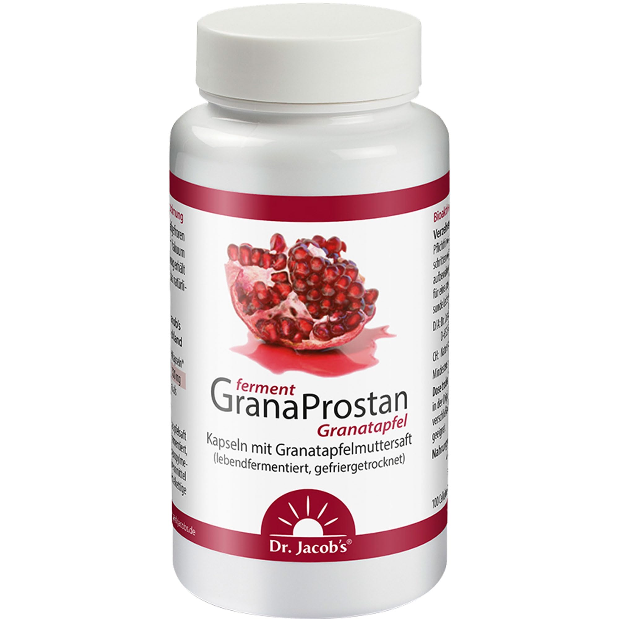 Dr. Jacob’s GranaProstan Fermentado 100 Cápsulas 700 mg Polifenoles Punicalagina Extracto de Granada