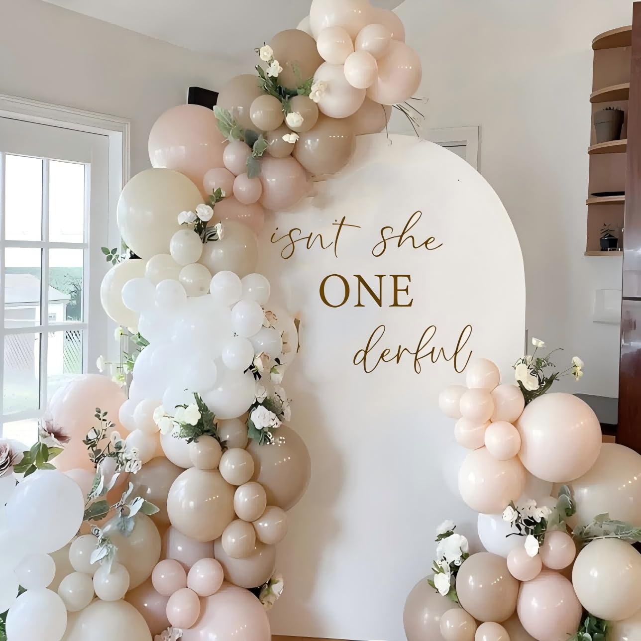 Isn't she Onederful Wall Decal - First Birthday Party Theme Sign,Sweet One Birthday Decorations for First Birthday Party, Anniversary, Baby Shower,