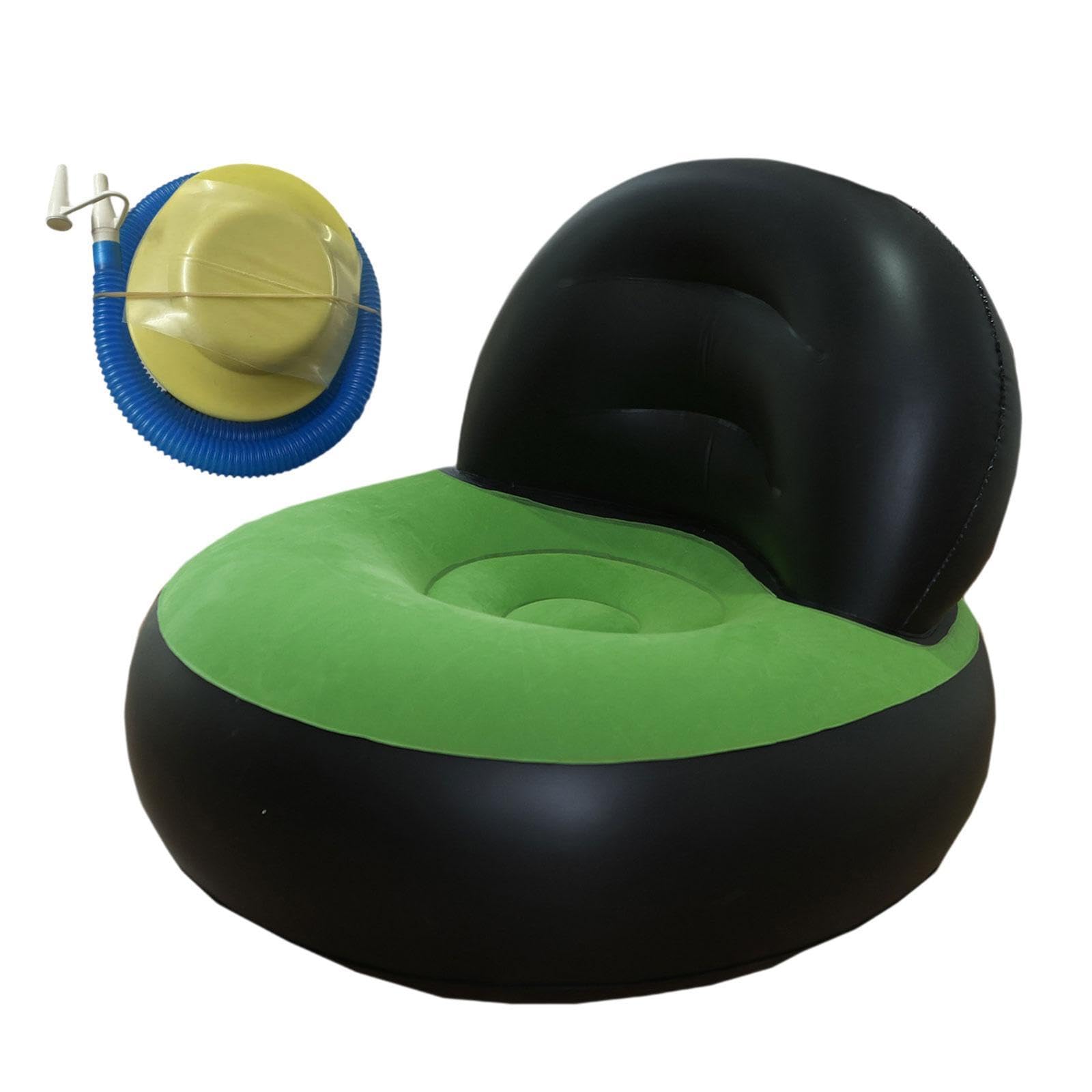 Inflatable Sofa for Adults Soft Versatile Air Couch for Home Outdoor Camping Black and Green-picture-32