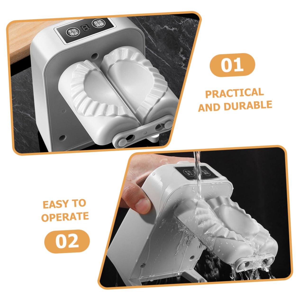 PRETYZOOM Electric Dumpling Maker Machine Large Dough Dumpling Press Easy to Use Clean