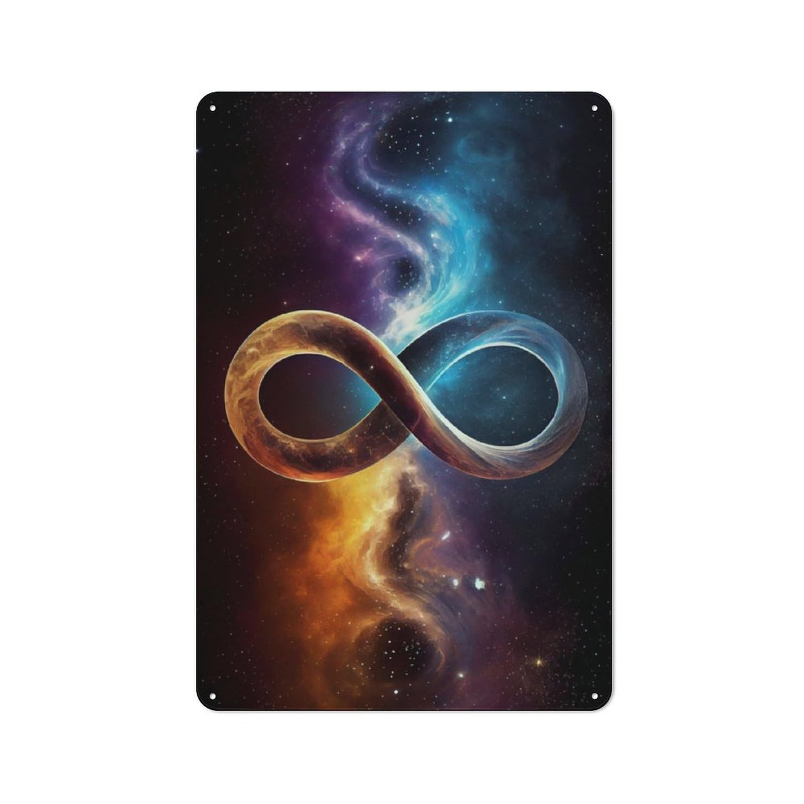 Junmoney Celestial Infinity Symbol Rustic Metal Sign 30X20cm For Living Room Or Hallway, For Winter Room Styling In Living Room And Hallway
