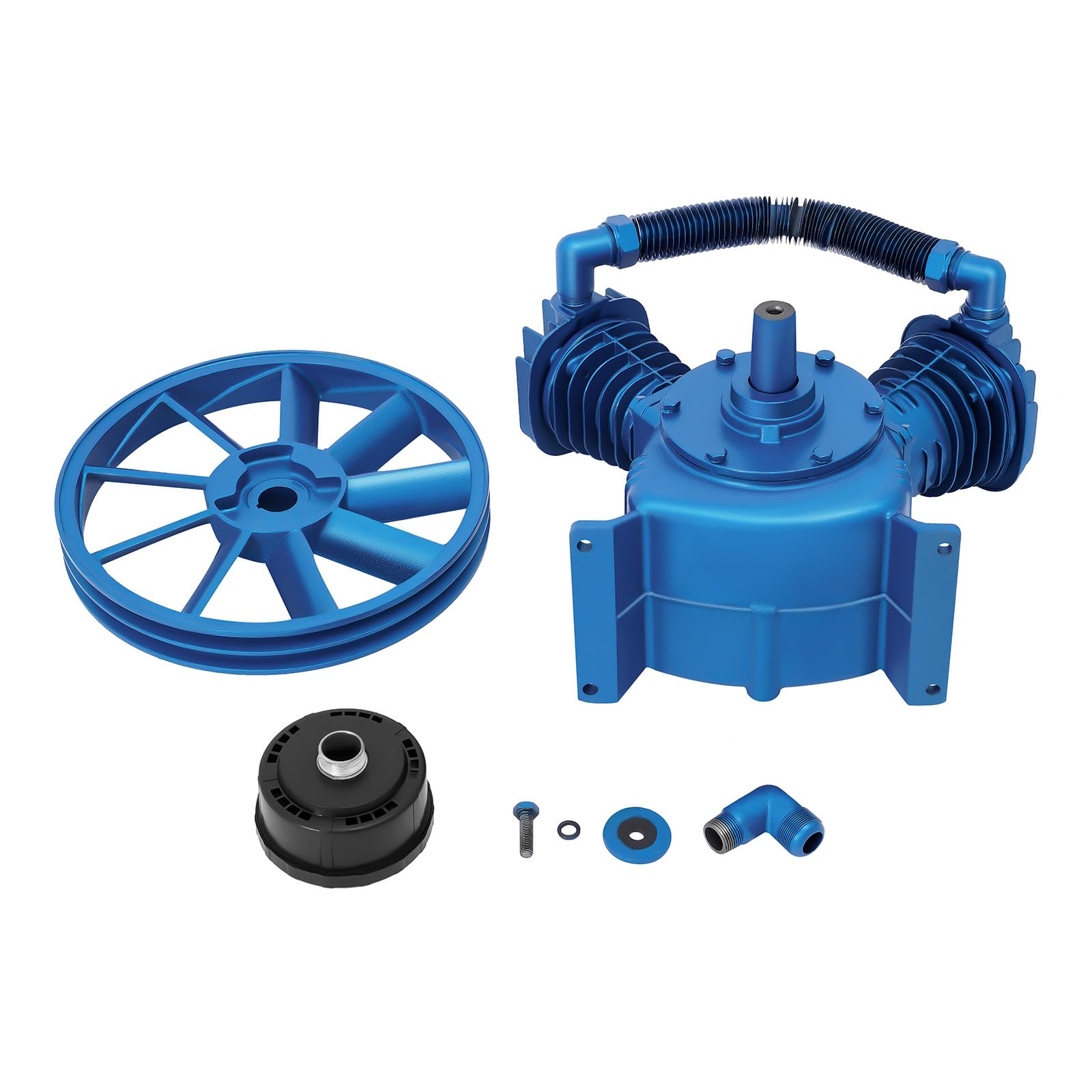 5,5 HP en forma de V de doble cilindro, compresor de aire agregado, 12 bares, aire comprimido de doble etapa 4000 W, 1440 rpm